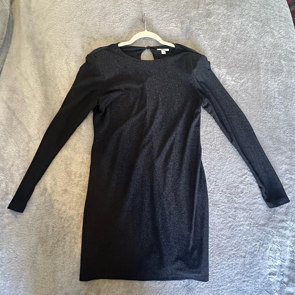 Black glitter body con dress